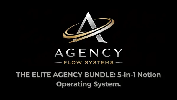 Luxus Labs Elite Bundle promotional cover image for the Notion agency OS template